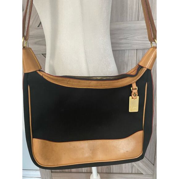 VTG Dooney & Bourke black canvas with tan leather - Picture 2 of 8